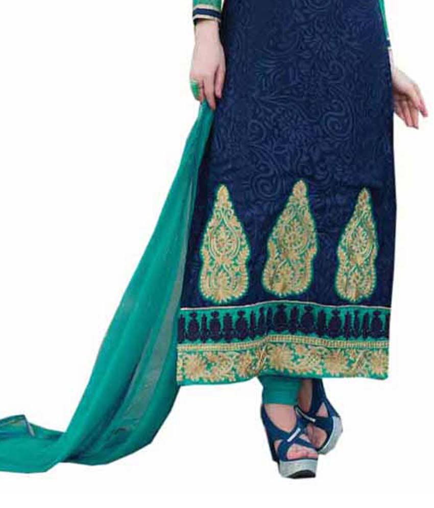 Amyra Multi Color Crepe Jacquard Embroidered Dress Material Buy Amyra