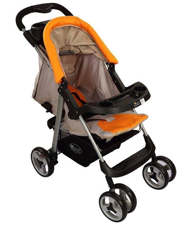 graco stroller orange and grey