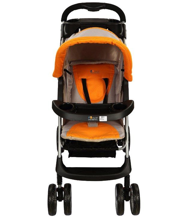 graco stroller orange and grey