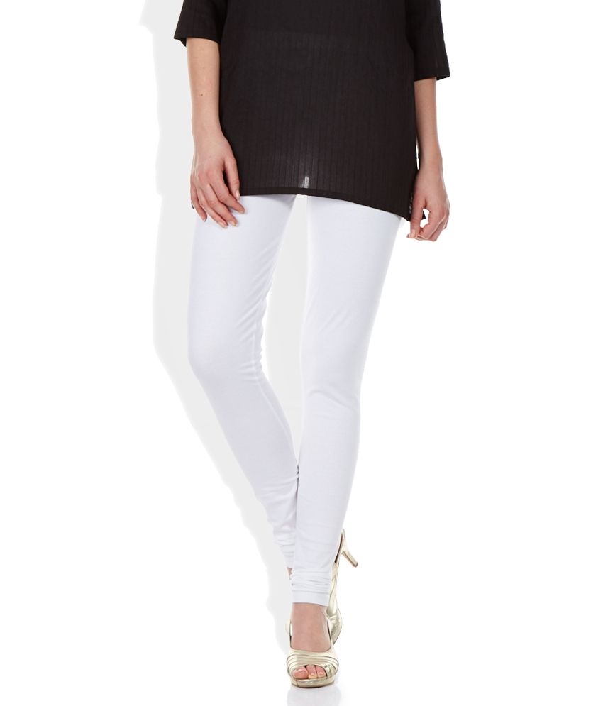 Aurelia White Cotton Churidar Leggings 