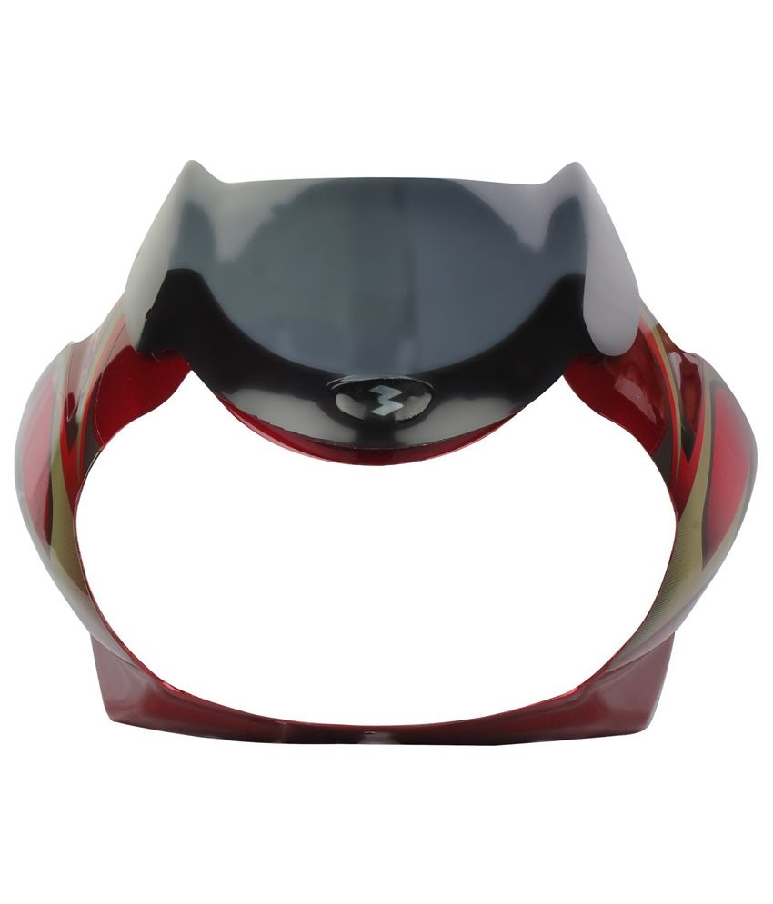 Sai SAI168E Headlight Visor with Glass for Bajaj Discover 100CC (Red