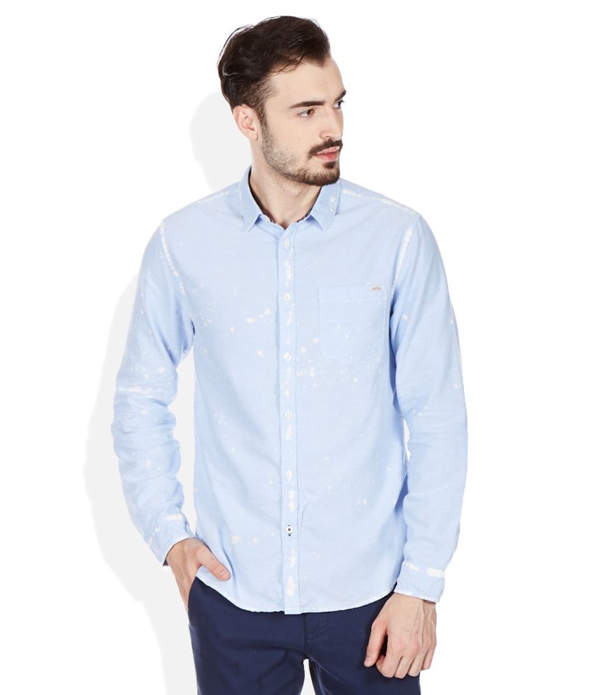 jack and jones blue and white shirt