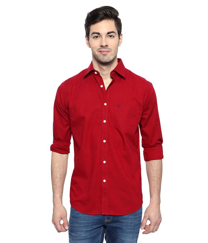 Allen Solly Red Sport Fit Shirt - Buy Allen Solly Red Sport Fit Shirt ...