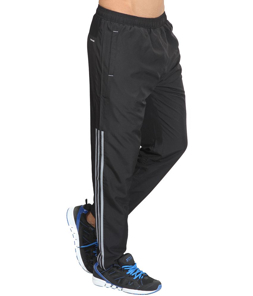 Adidas Black With Gray Stripes Polyester Track Pant - Buy Adidas Black ...