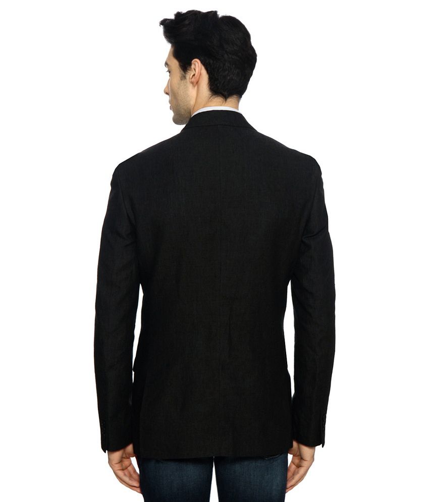 Allen Solly Regular Fit Black Linen Blazer - Buy Allen Solly Regular ...