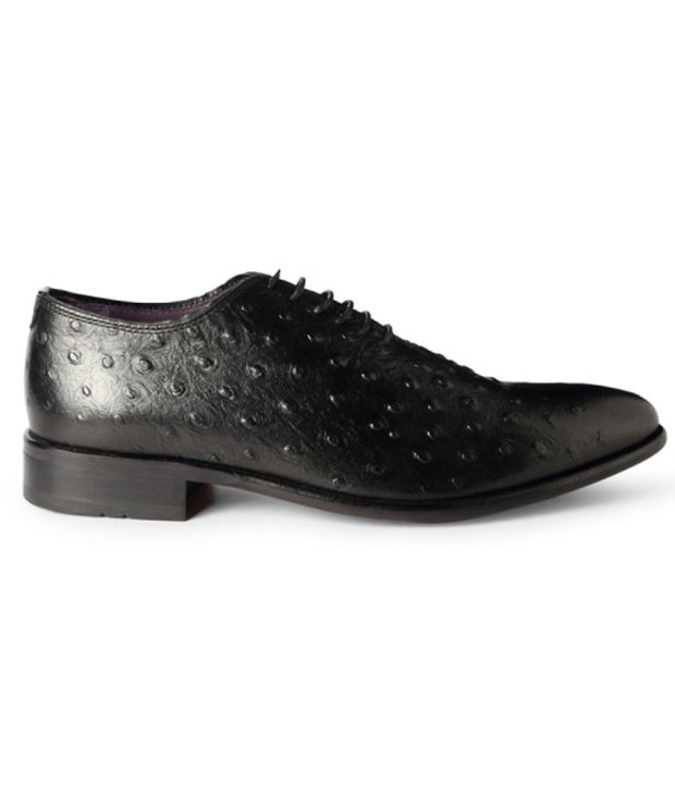 louis philippe black lace up shoes