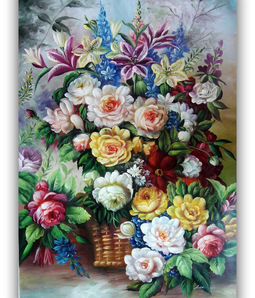 Vitalwalls Vintage Paint By Number Kit: Blossoming Flowers In Vase