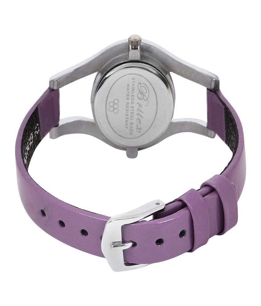 purple wrist watch