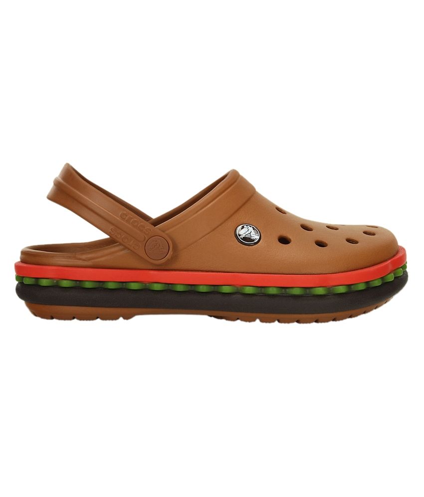 Crocs Roomy Fit Brown Crocband Hamburger Clog - Buy Crocs Roomy Fit ...