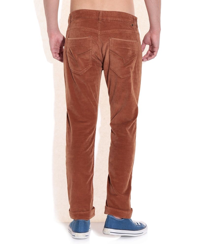 Mufti Brown Slim Fit Trousers - Buy Mufti Brown Slim Fit Trousers Online at Low Price in India 