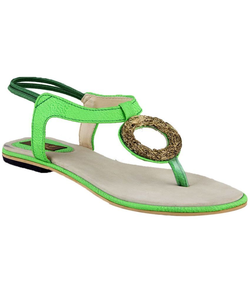 Waltz Green Flat Sandals Price in India- Buy Waltz Green Flat Sandals ...