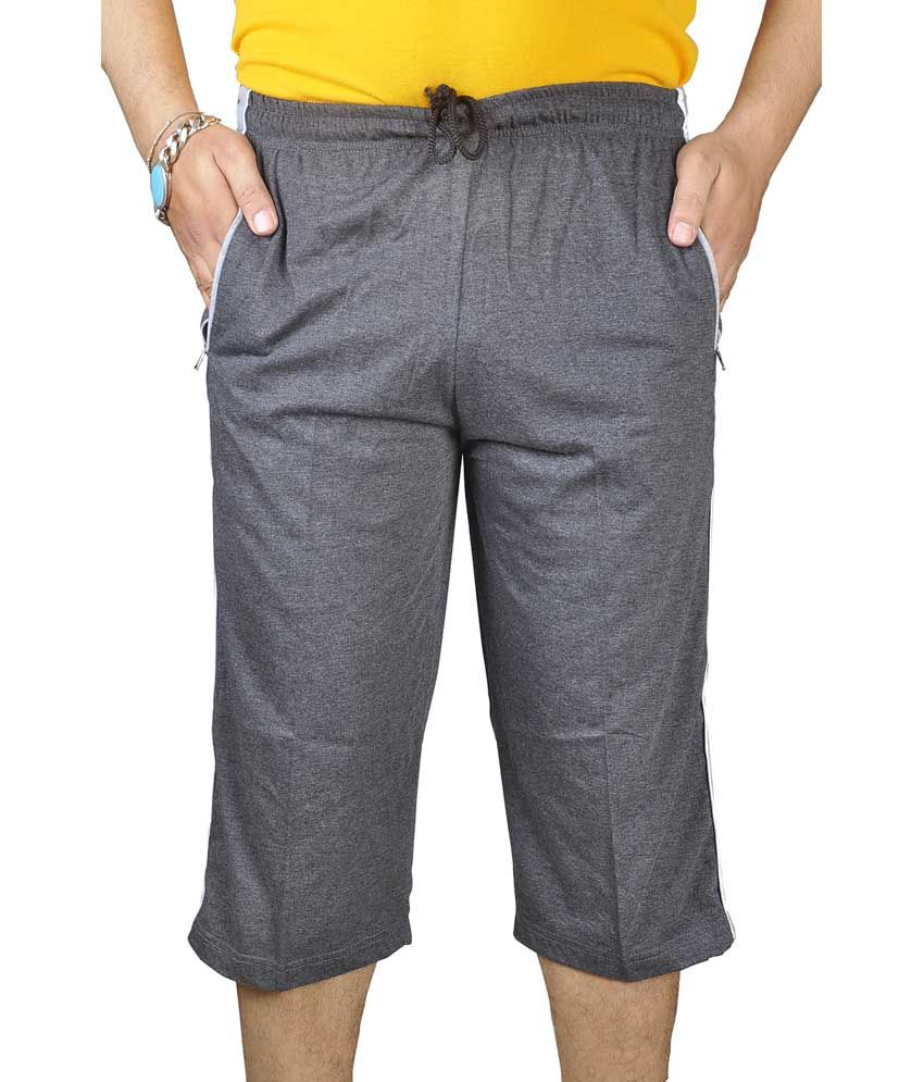 Wawa Mens 100 % Cotton Dark Grey 3/4THS With Zipper Pockets - Buy Wawa ...