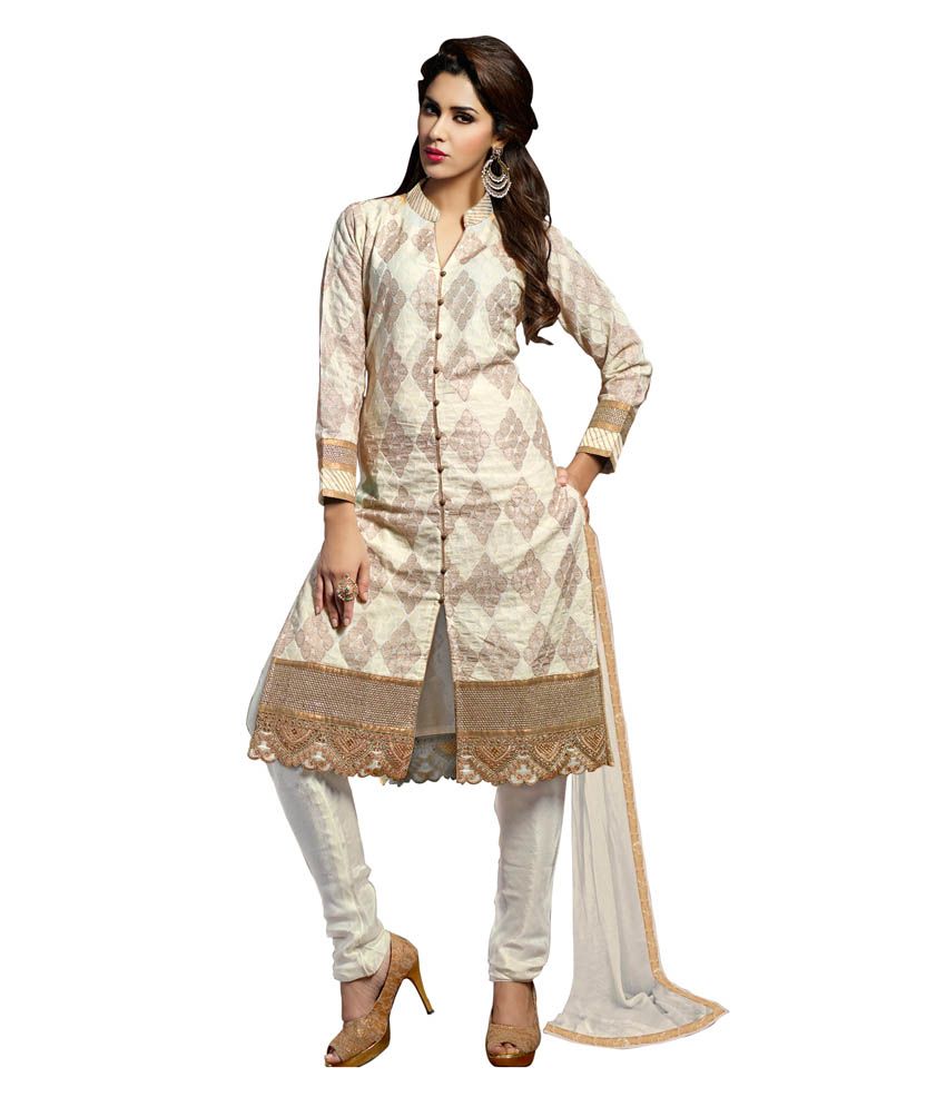 semi stitched cotton suits online