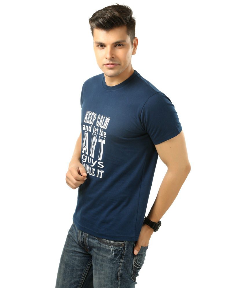 Posh 7 Must Have Combo Of 2 Blue Printed T Shirts For Men - Buy Posh 7 ...