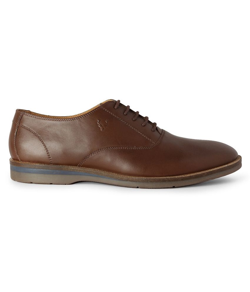 allen solly brown formal shoes