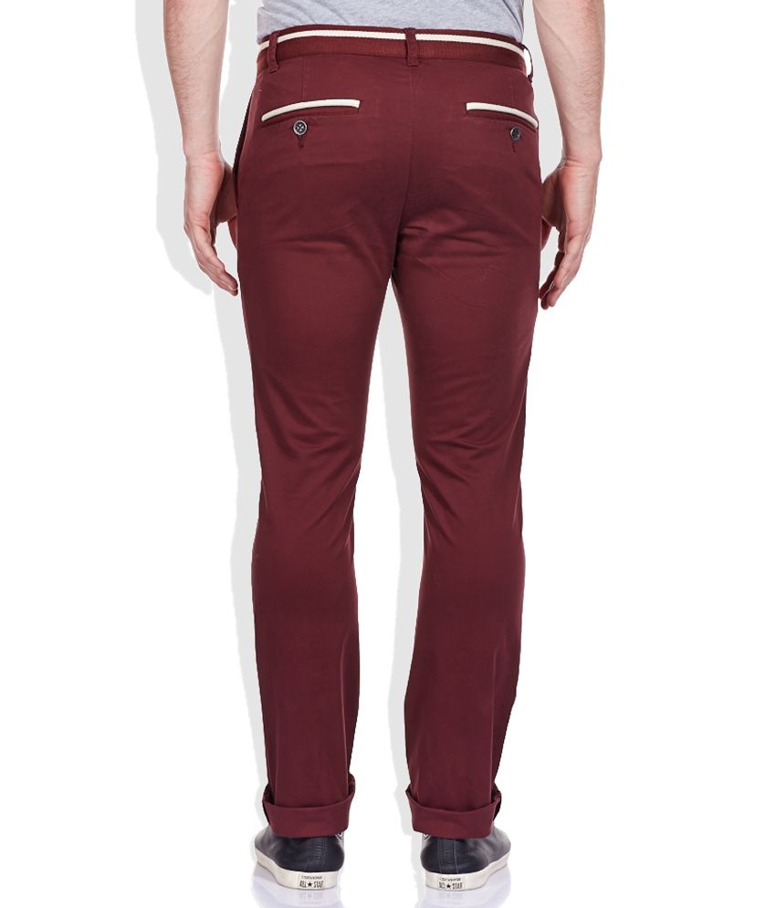 maroon chinos mens