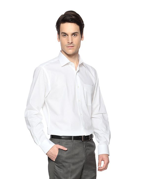 Van Heusen White Solid Formal Shirt - Buy Van Heusen White Solid Formal ...