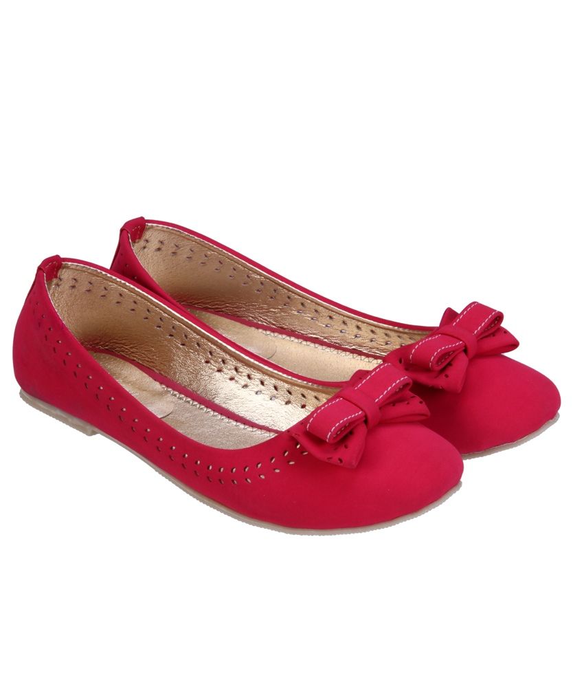 red leather ballerinas
