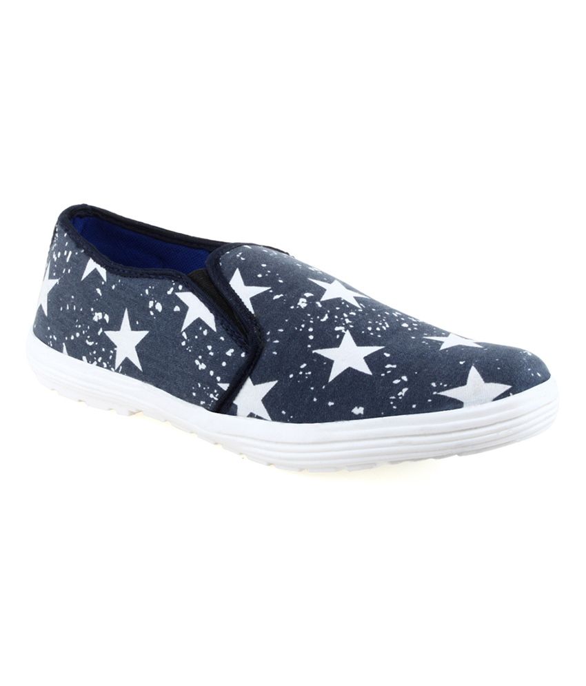 FirX Blue and White Star Men's Casual Shoes - Buy FirX Blue and White ...