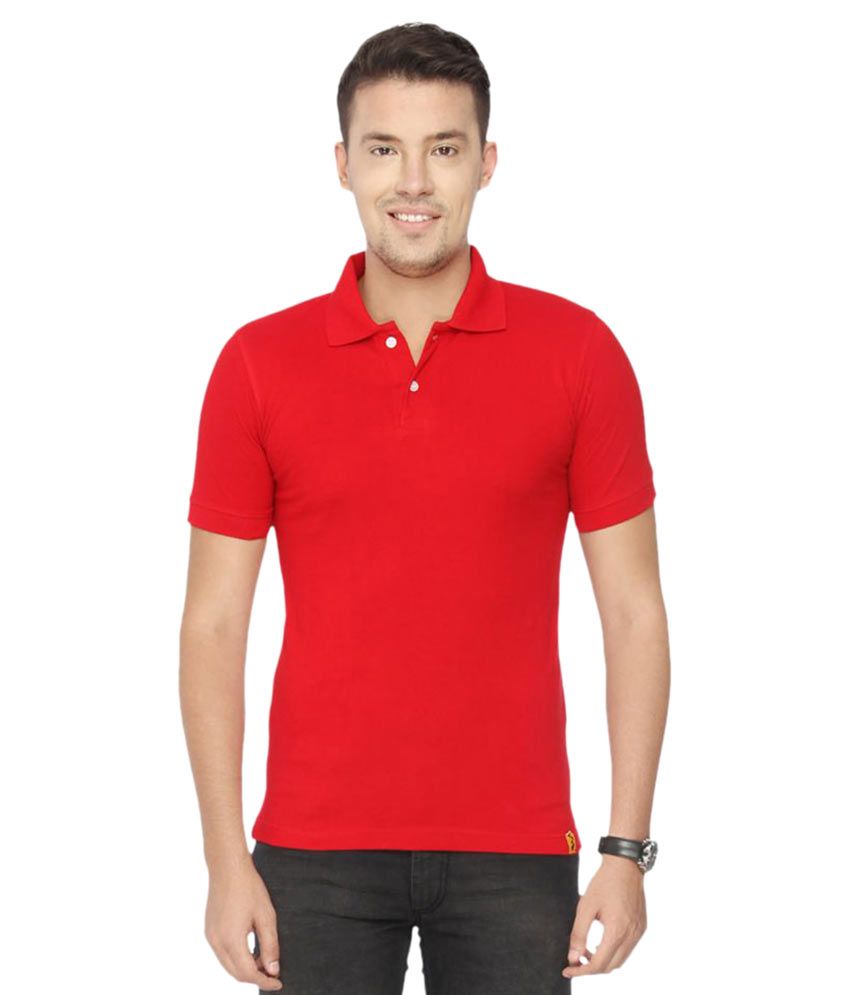     			CONCEPTS Red Cotton Polo T-Shirt