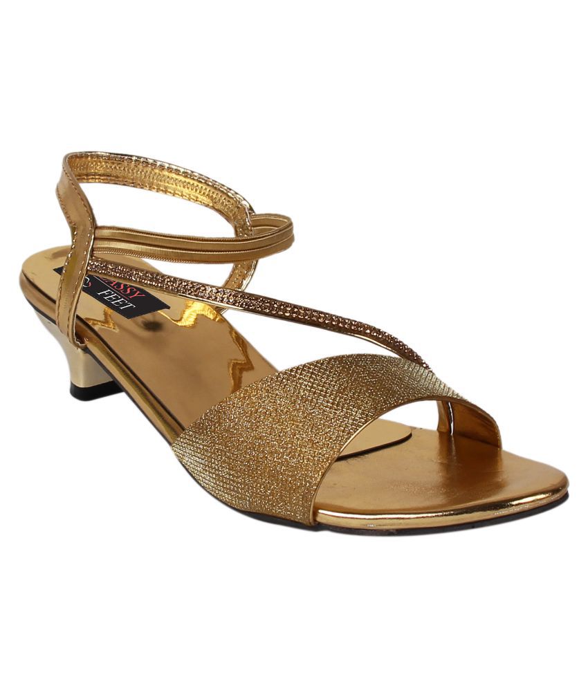 Classy Feet Gold Kitten Heels Price in India- Buy Classy Feet Gold ...