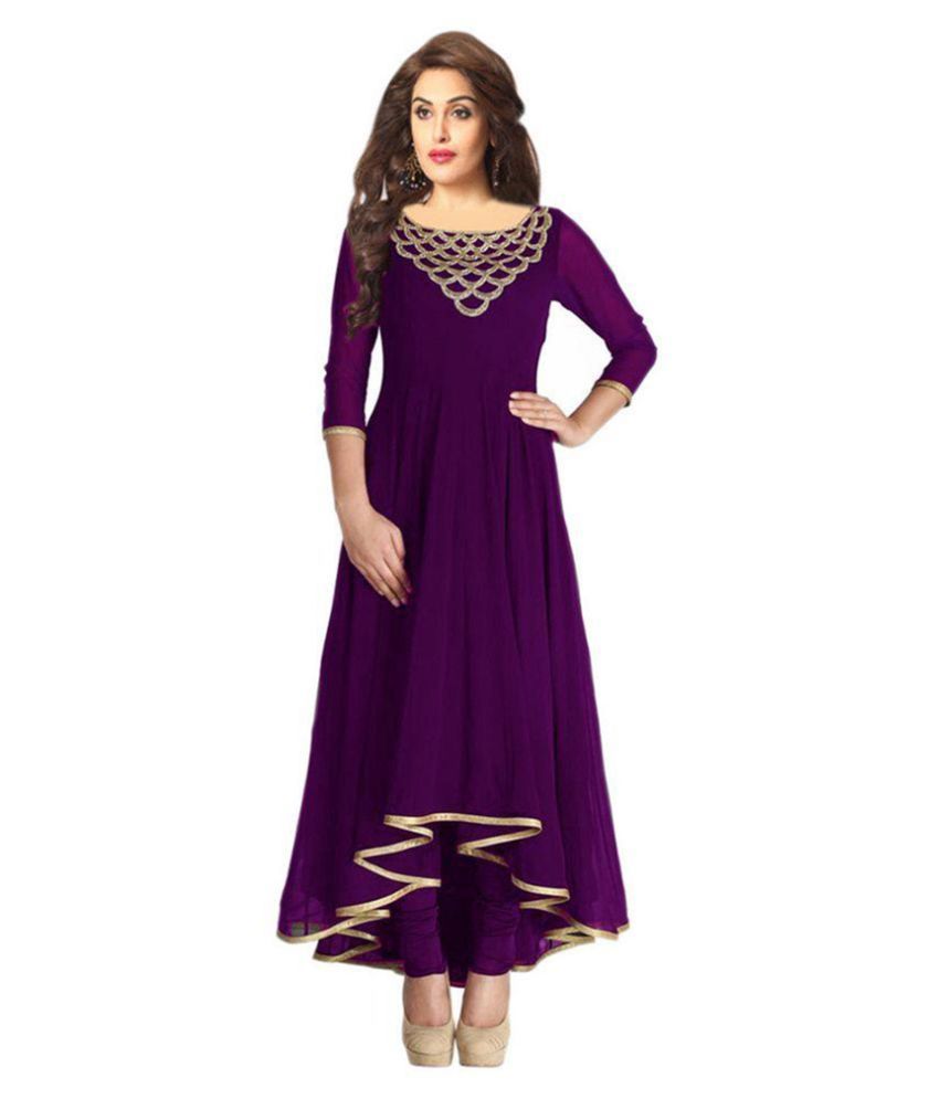 Purple Faux Georgette Anarkali Anarkali main image 1