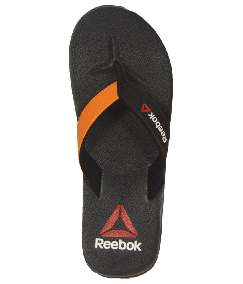 reebok flip flops black