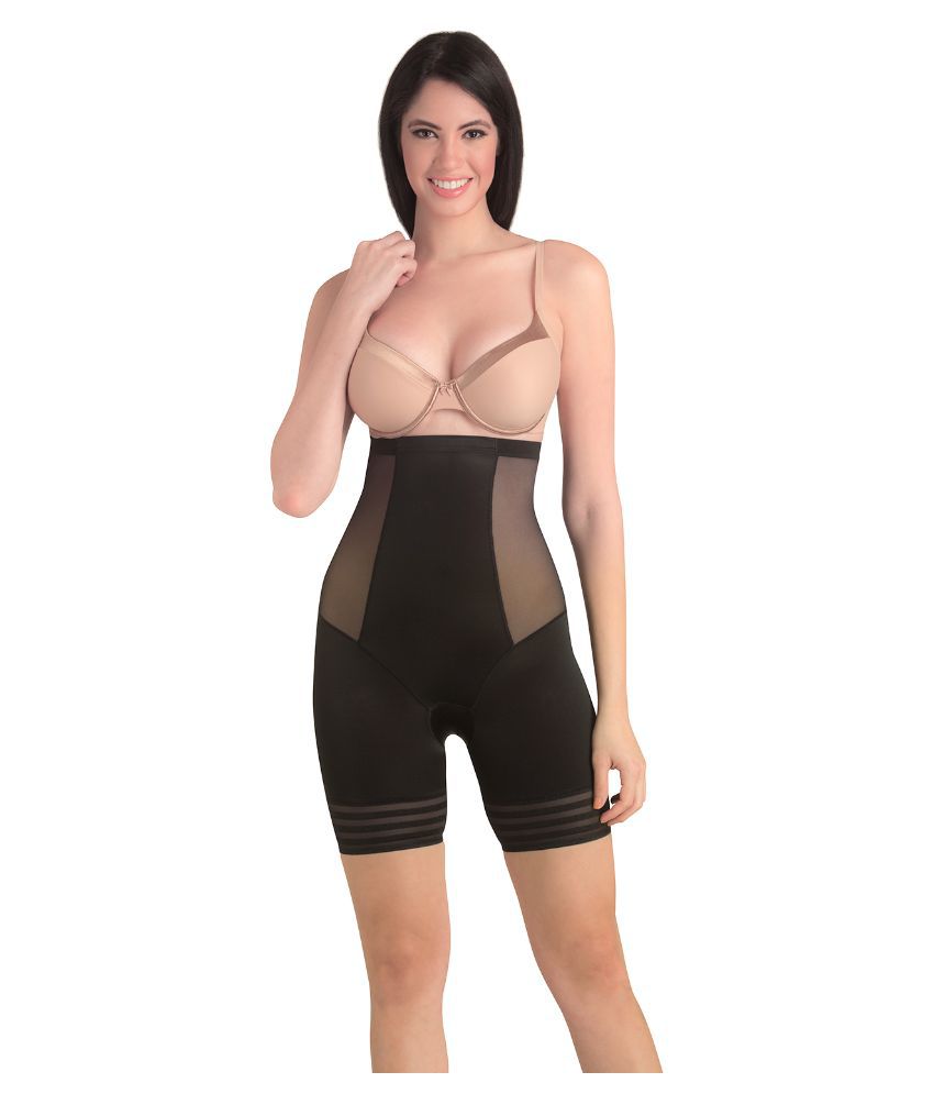     			Swee Coral Black Color High Waist and Short Thigh Shapewear