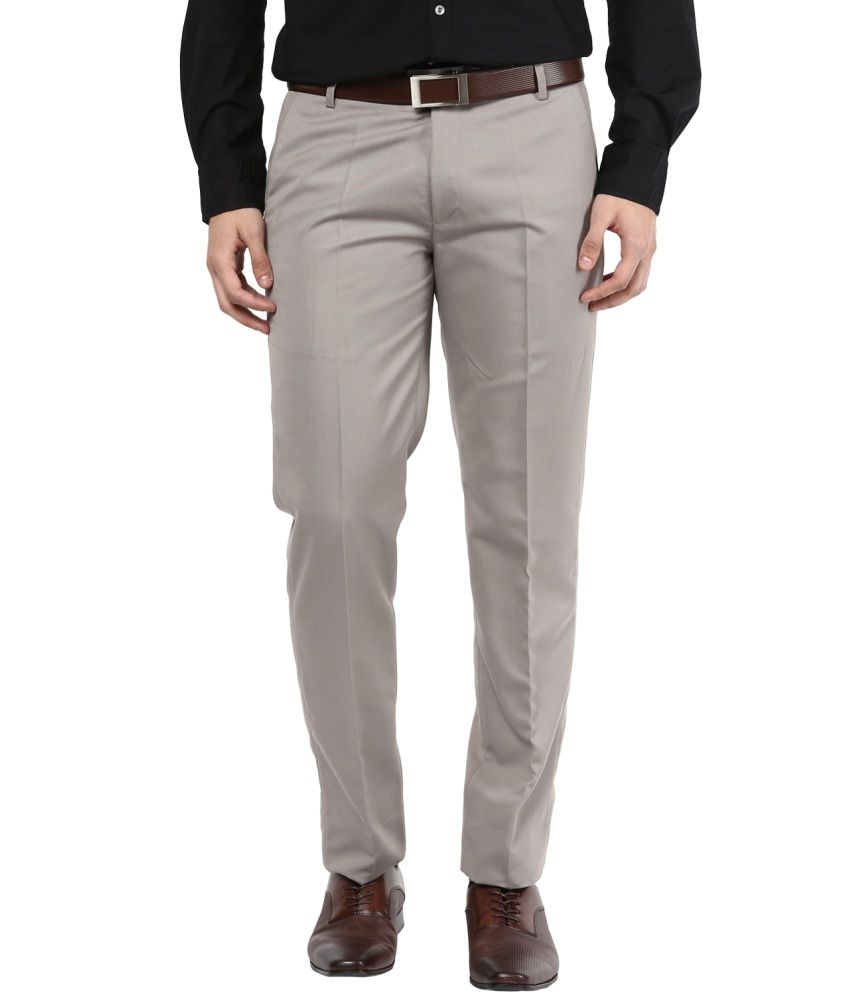 flat front slim fit trousers