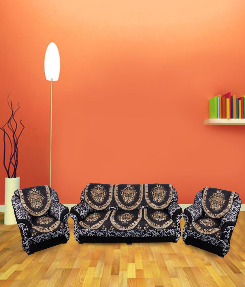 A.P. Handloom Multicolour Floral Jacquard Sofa Covers Set of 6 Buy A.P. Handloom Multicolour
