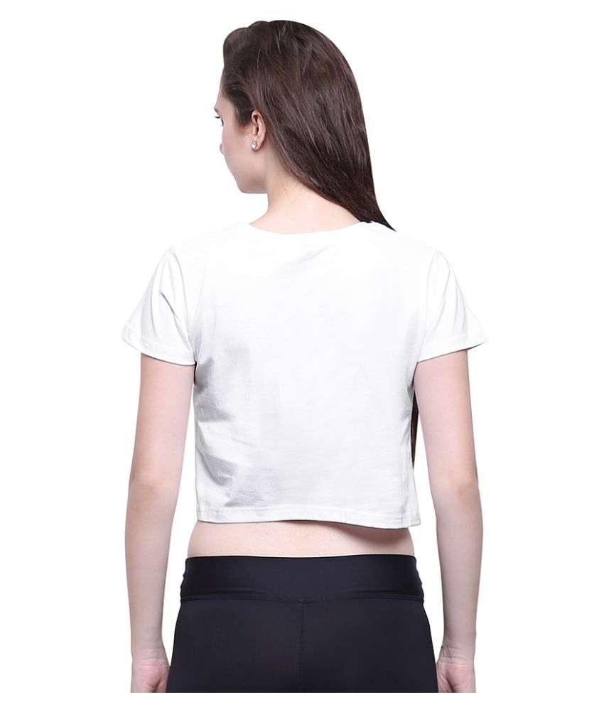 Uptown 18 White Cotton Crop Top - Buy Uptown 18 White Cotton Crop Top Online at Best Prices in 