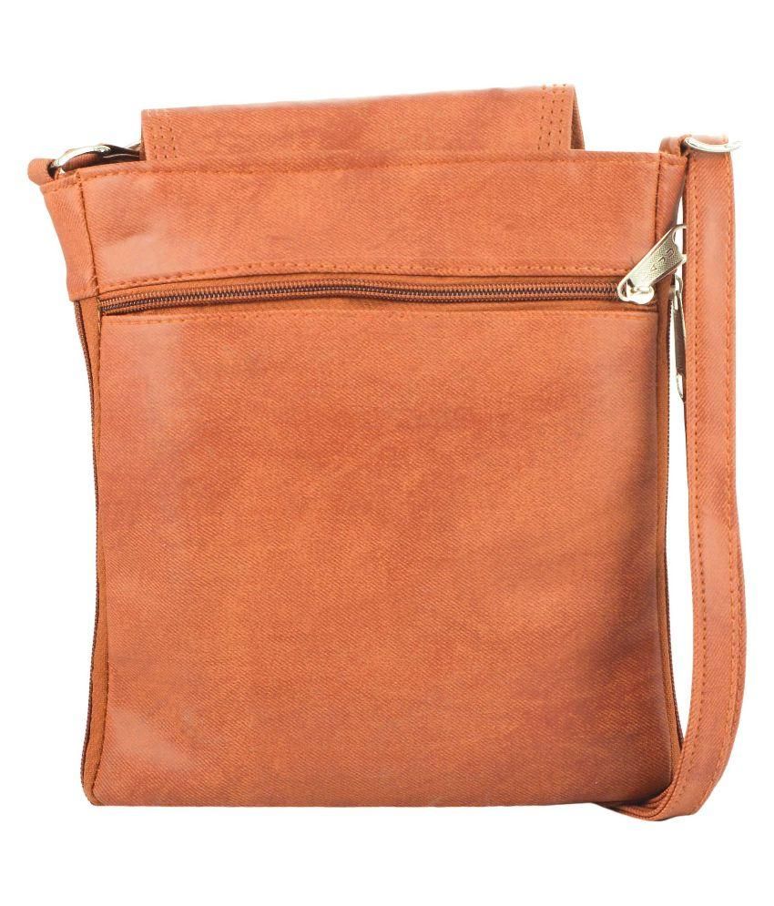 Raju Purse Brown Fabric Sling Bag - Buy Raju Purse Brown Fabric Sling ...