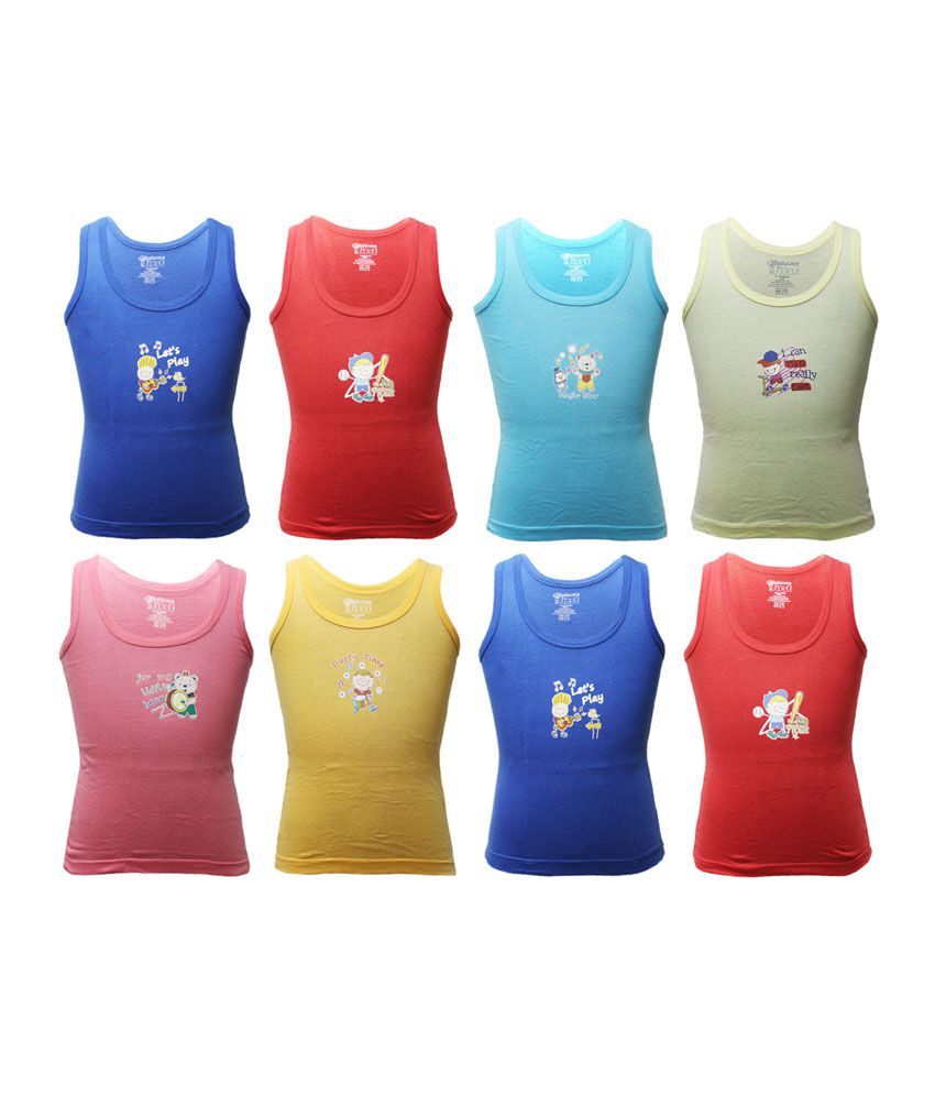     			Bodycare Multicolour Cotton Vest - Pack of 8