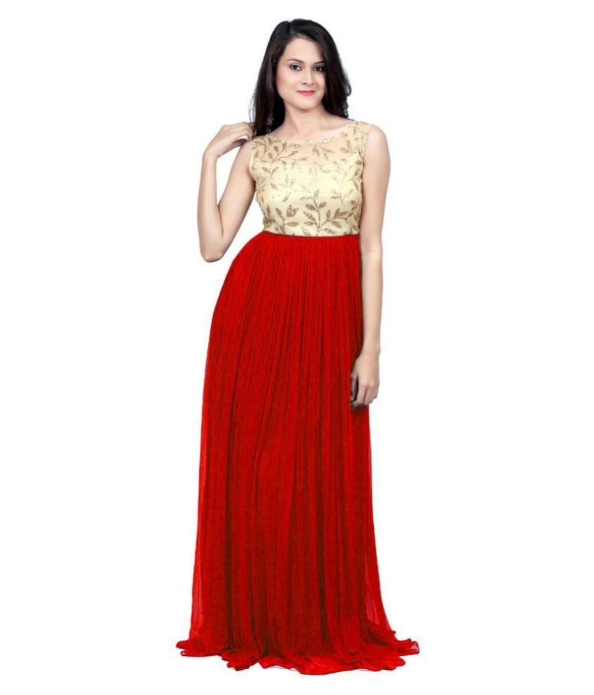 red georgette frock