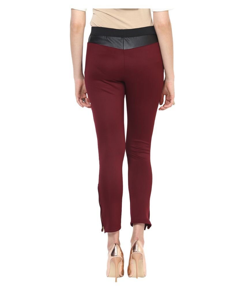 maroon jeggings