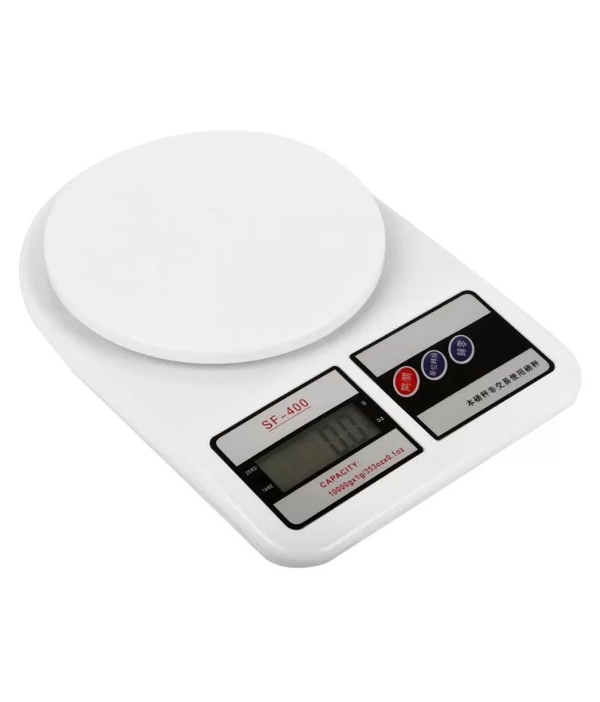 White Virgin Plastic Electronic Kitchen Food Weighing Scale 0-10Kg: Buy