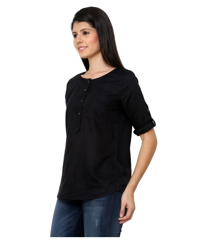 Vaak Black Rayon Tops - Buy Vaak Black Rayon Tops Online at Best Prices ...