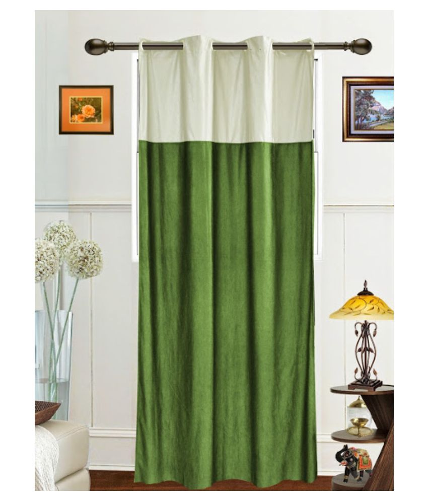 Dekor World Single Door Eyelet Curtain Solid Green Buy Dekor World Single Door Eyelet Curtain