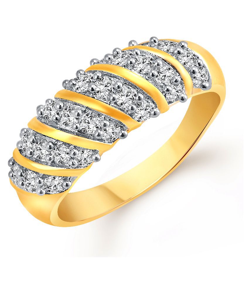     			Vighnaharta Alloy Gold Plating Cubiz Zirconia Studded Gold Coloured Ring