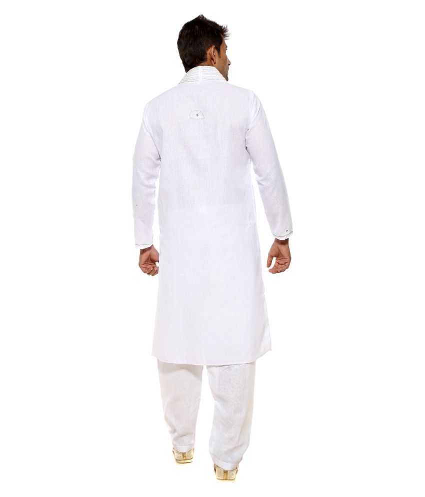 Ethiic White Pathani Suit - Buy Ethiic White Pathani Suit Online at Low ...