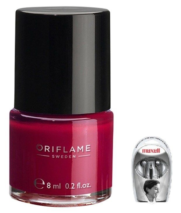 Oriflame Pure Colour Nail Polish Mini Ruby Pink 33074 With Oriflame Pure Colour Nail Polish Mini Ruby Pink 33074 With Maxell Earbuds