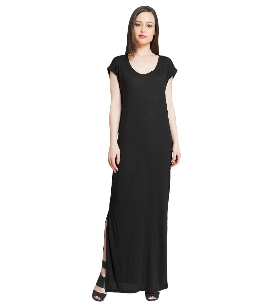 solid black maxi dress