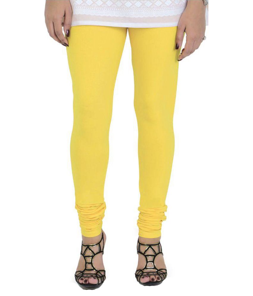     			Vami Yellow Cotton Leggings