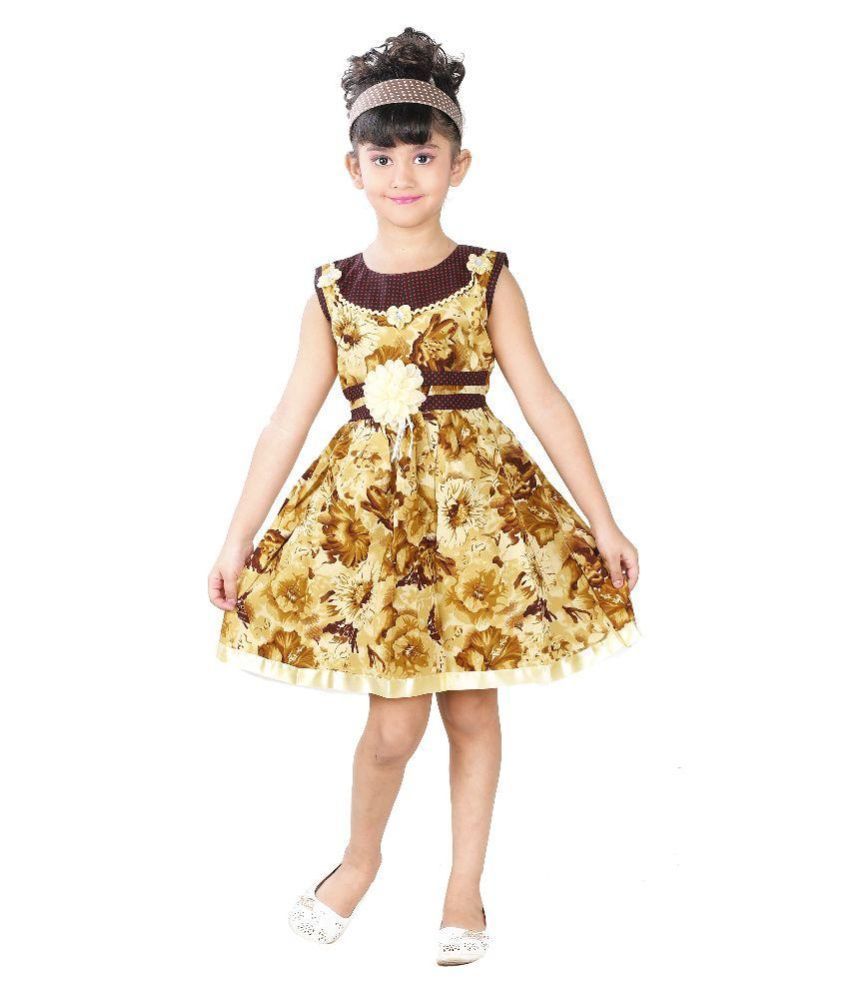 Gold Multicolour Frock - Buy Gold Multicolour Frock Online at Low Price - Snapdeal