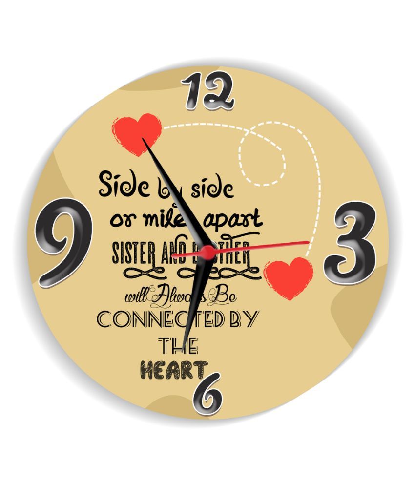 Sky Trends Side By Side Mile Apart Sister And Brother Will Always Be Connected By The Heart Wall Clock Circle Buy Sky Trends Side By Side Mile Apart Sister And Brother Will snapdeal