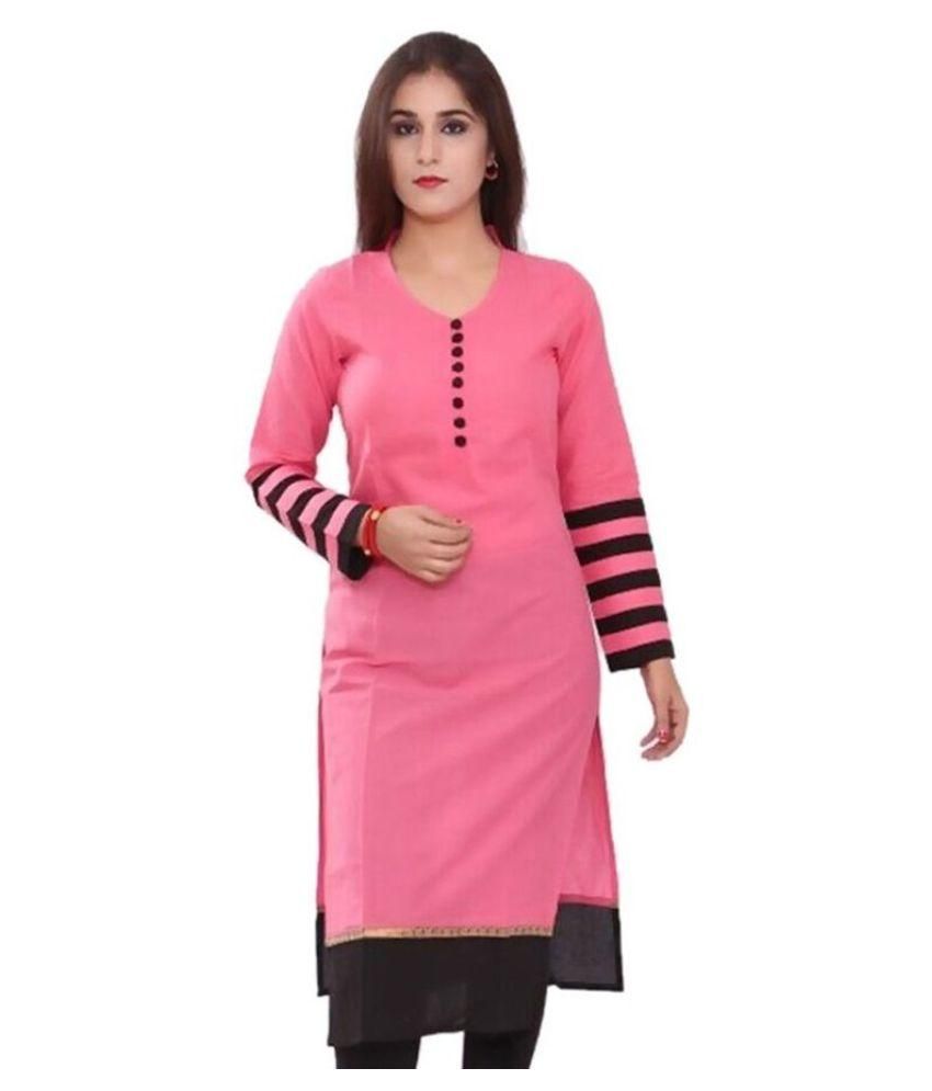 pink kurti with white pants