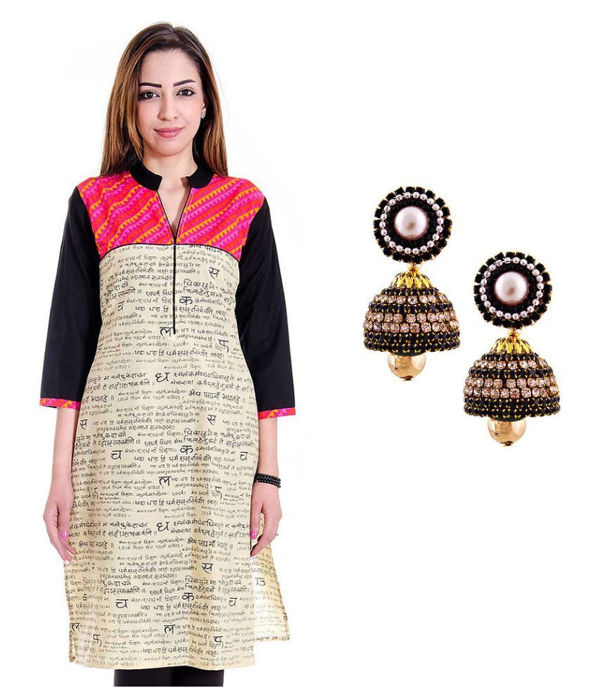 earrings with long kurti