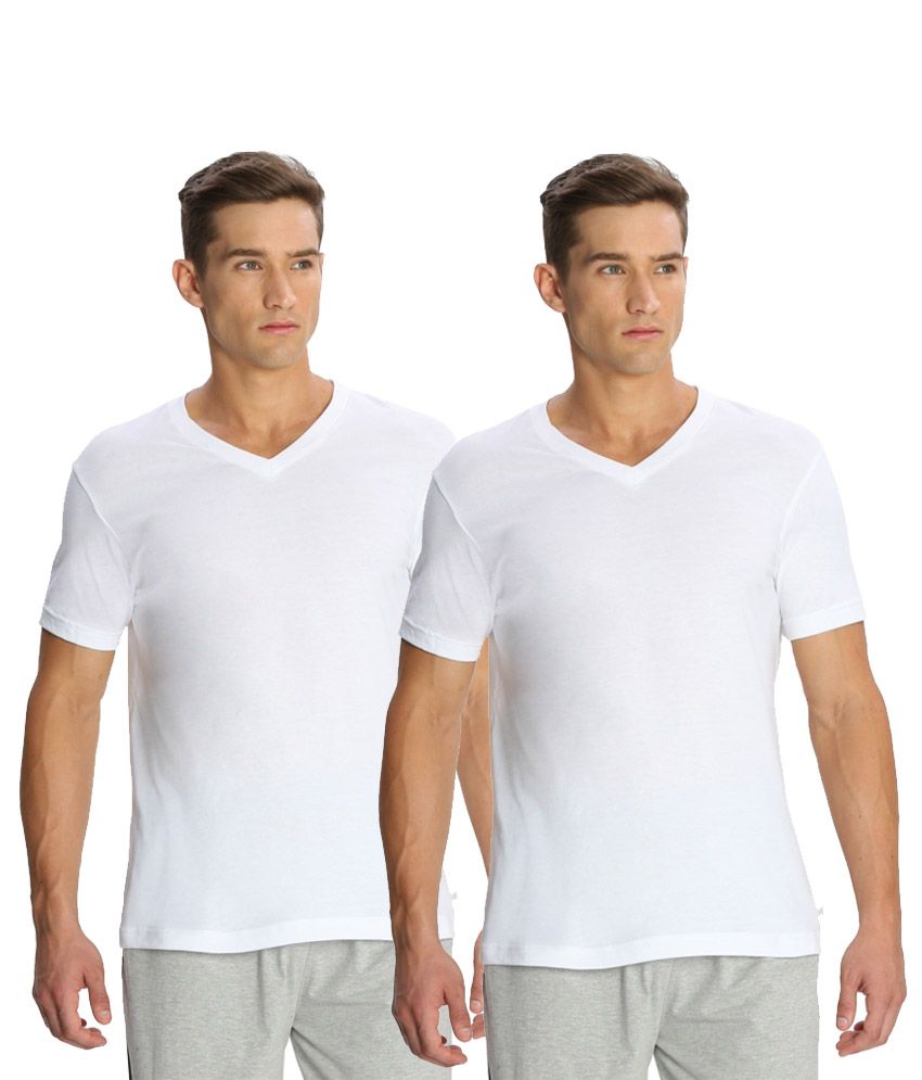 jockey v neck white t shirt