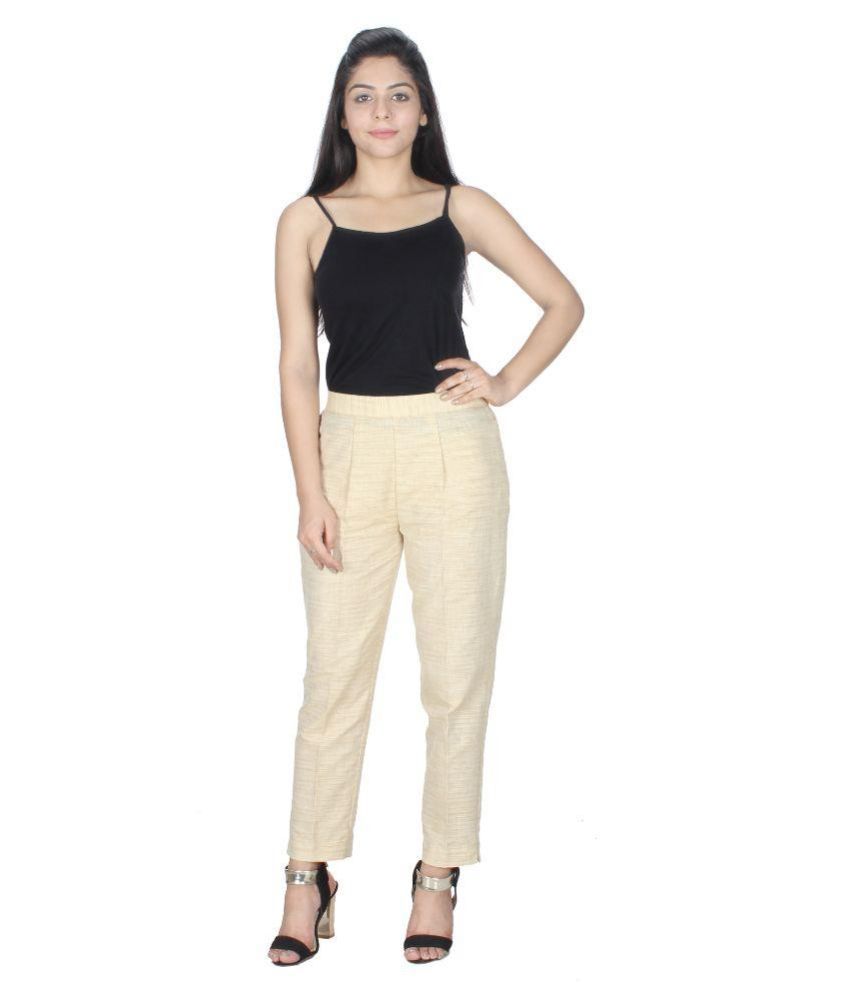 Buy Mor Beige Formal Pants Tapered Online at Best Prices in India ...