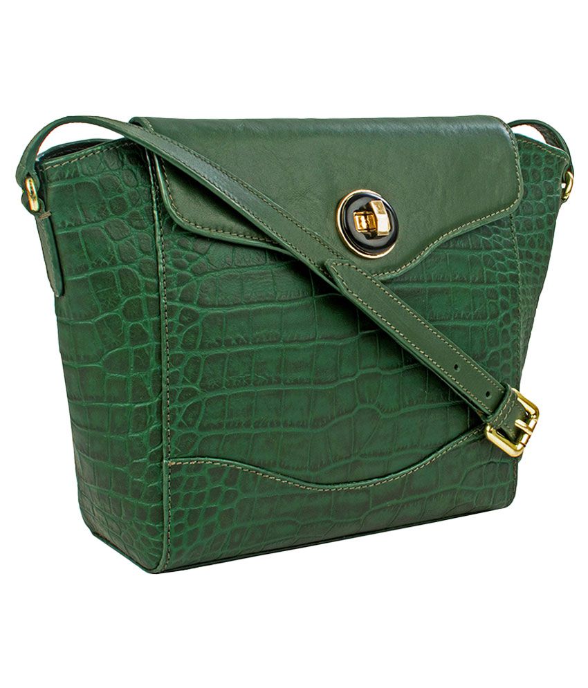 Hidesign Green Pure Leather Sling Bag - Buy Hidesign Green Pure Leather ...